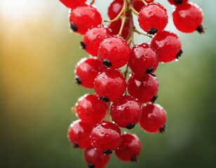 Wall Mural - Red currant, fruit, macro, portrait.