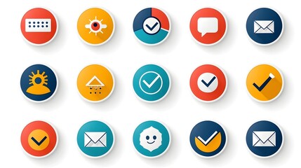 Fototapete - Set of minimalist line style web icons representing customer satisfaction review rating and experience feedback  Designed for digital interfaces data visualization and UIUX elements