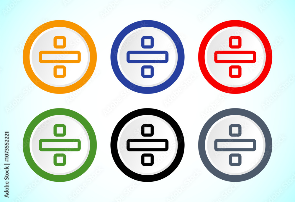 Divide icon design set, Math symbol