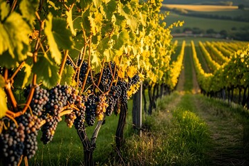 Wall Mural - grape vines in autumn