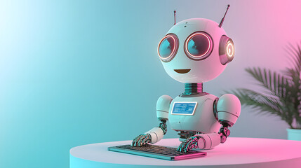 Wall Mural - ai copywriting bot using chatgpt for content creation artificial intelligence concept 3d illustratio