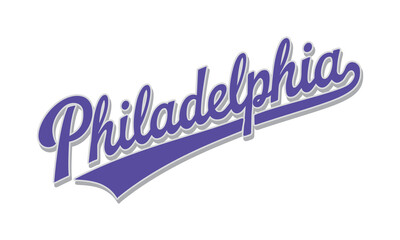 Wall Mural - Philadelphia calligraphy text design vector illustration