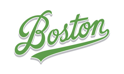 Wall Mural - Boston calligraphy text design vector illustration