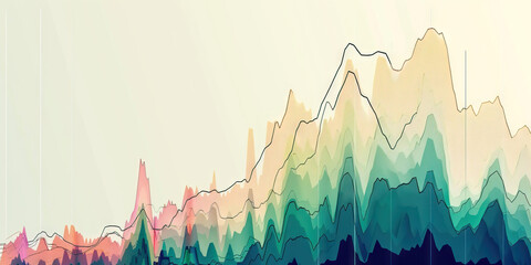 A line chart's lines stretch endlessly, illustrating trends over time. (Gradient)