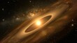 © SHI - Close-up of glowing planet disk floating in space, serene beauty of the universe with ample copy space for text or design.
