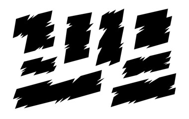 cool abstract jagged edge frame graphic element vector set for decorating sport or street style artw