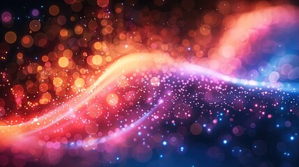 Poster - Colorful Bokeh Lights, Abstract Background with technical elements.