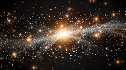 Leinwandbilder - Stars and sparkles texture background, subtle, solid black background.
