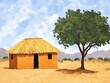 © AIArtistry - An aged hut commonly utilized by farmers for rest after a day of work