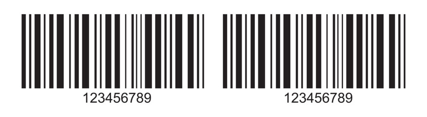 set of bar code symbol illustration isolated on white background vector
