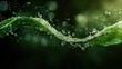 © svastix - A harmonious swirl of fluid green waves accompanied by bubbles, set against a soft gradient, represents tranquility, seamless flow, and organic fluid dynamics.