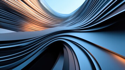 Geometric architectural background featuring abstract 3D lines
