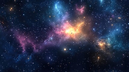 Wall Mural - galaxy illustration in a 3d cartoon rendering featuring space and stars in the universe