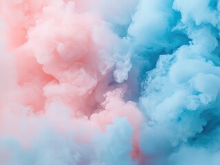 Wall Mural - soft abstract clouds in a pastel gradient of blue and pink hues