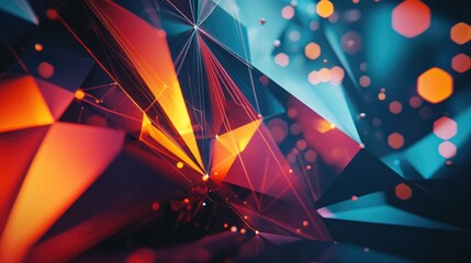 Wall Mural - abstract background featuring geometric surfaces lines and points