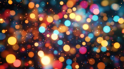 Wall Mural - illuminated particles streaming vibrant abstract dots glowing with color