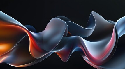 Wall Mural - abstract background featuring smooth multicolored lines against a dark backdrop design element with 