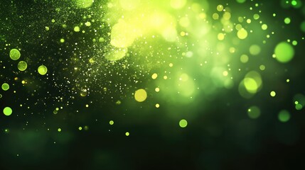 Poster - abstract background featuring green toned lights with a blurred effect