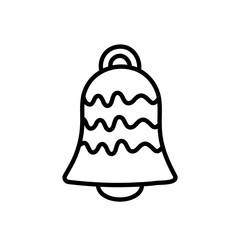 Wall Mural - christmas bell black line icon, holiday symbol, editable stroke vector design element