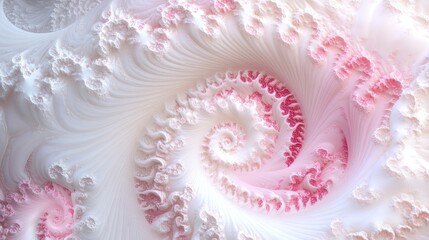 Wall Mural - abstract background featuring white and pink fractal swirls