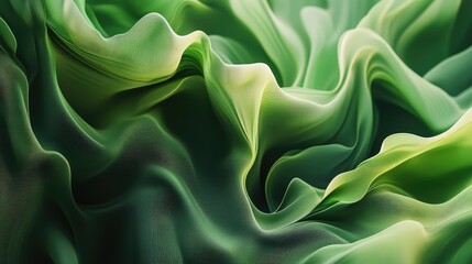 Wall Mural - abstract green wavy background design created with digital rendering techniques