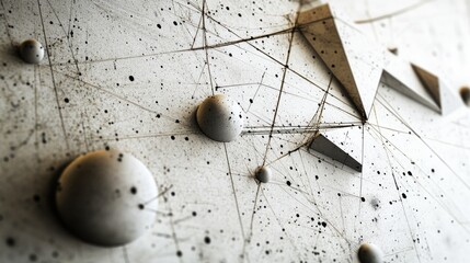 Wall Mural - abstract background featuring geometric surfaces lines and points