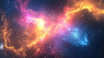 Wall Mural - an illustration depicting a nebula in outer space representing the concept of space travel and a gal
