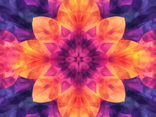 Wall Mural - fantasy abstract digital kaleidoscope design in vibrant colors