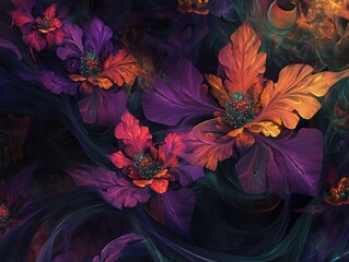 Wall Mural - Vibrant and captivating fractal design with rich colors