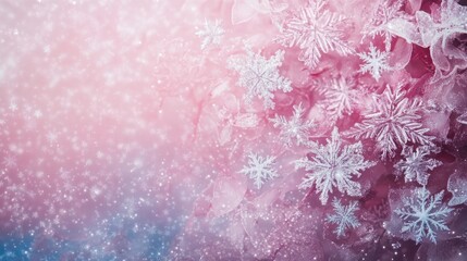 Canvas Print - abstract backdrop featuring delicate snowflakes and shimmering stars