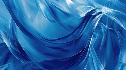 Wall Mural - abstract blue backdrop featuring gracefully twisting lines in elegant curves