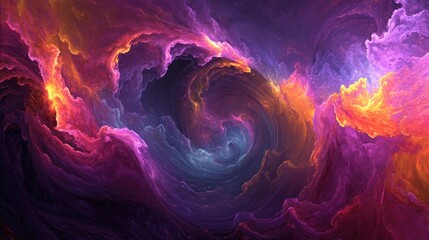 Wall Mural - Vibrant abstract background featuring a contemporary round wave design with a psychedelic fractal texture