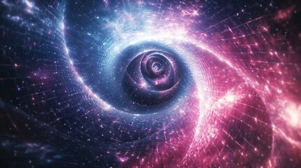 Wall Mural - an abstract fractal illustration featuring a swirling geometric pattern resembling a portal within a