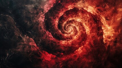 Wall Mural - abstract spiral of red fire energy