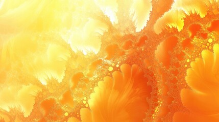 Wall Mural - abstract background featuring a vibrant orange and yellow color palette with intricate raster fracta