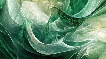 Wall Mural - abstract design featuring a green color scheme with fractal graphics