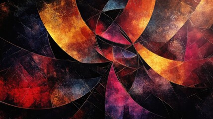 Wall Mural - fantasy abstract dark backdrop featuring fragmented colorful patterns