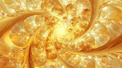 Wall Mural - abstract background featuring a gold kaleidoscopic vj fractal design three dimensional rendering for