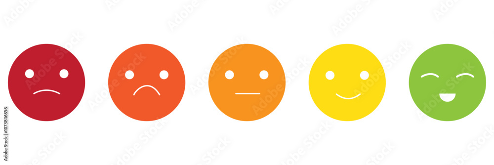 feedback emoji. emoticons set , rating scale of customer satisfaction ...