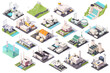 © GN.STUDIO - A collection of isometric factory buildings and industrial facilities. Vector illustration
