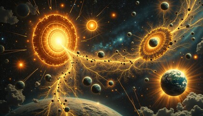 Wall Mural - cosmic portals link distant worlds