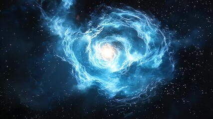 Wall Mural - a swirling, abstract nebula of data, with a single, luminous star at its center, representing a secu