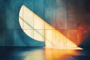 Poster - Soft rays of sunlight cast dynamic shadows that create an artistic atmosphere in a quiet indoor environment. Generative AI