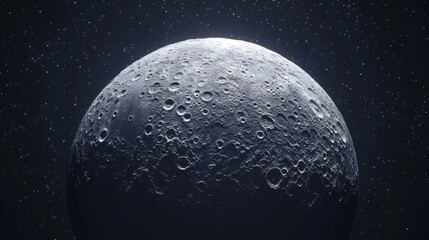 Wall Mural - close-up full moon with craters in the starry sky .