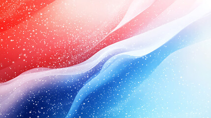 Leinwandbilder - Abstract red, white and blue vector background with flowing lines