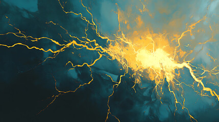 Poster - An abstract background featuring yellow electric lightning