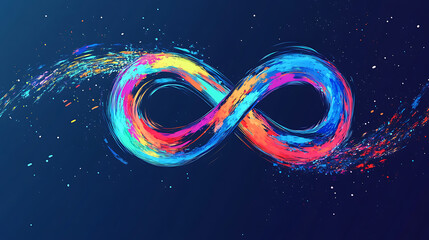 Poster - Colorful infinity symbol representing autism awareness and acceptance vector illustration