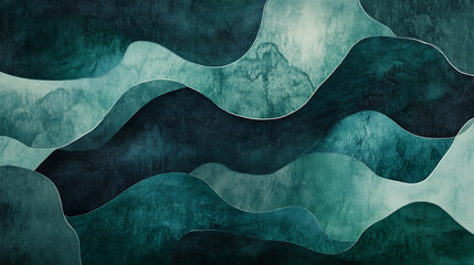 Poster - Abstract green watercolor background with organic shapes and textures dynamic backdrop design