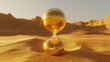 © CreativeCreations - Hourglass eggtimer in golden desert sand effective time management concept 3d illustration