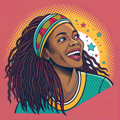 Wall Mural - afro woman, print for t-shirt